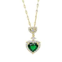Collar de Lujo Sencillo con Doble Forma de Corazón Cadena con Colgante de Circonita de Cristal Exquisito Joyería de Boda, 2023 - details 4