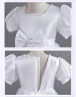 Vestido de noche largo estilo británico para niñas, ideal para espectáculos de princesas y cumpleaños. - details 8