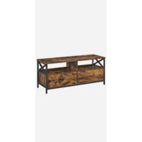 Centro, Mesa de Café con Tablero Elevable, para Dormitorio, con Espacio Abierto y Oculto, Barras en Forma de X, 60 x 100 x (48-62) cm, Marrón Rústico y Negro LCT205B01 - details 9