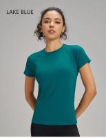 Camiseta deportiva de manga corta de secado rápido de diez colores, sudadera para mujer, ropa de Fitness transpirable, Top de manga corta para Yoga de Color sólido - details 10