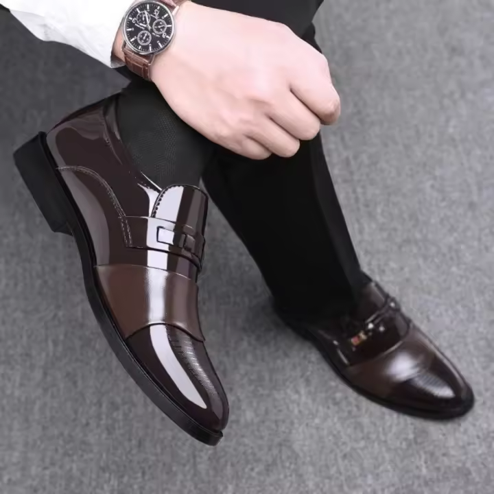Nuevos zapatos de cuero formales para hombres zapatos casuales puntiagudos de moda casual de negocios - 1
