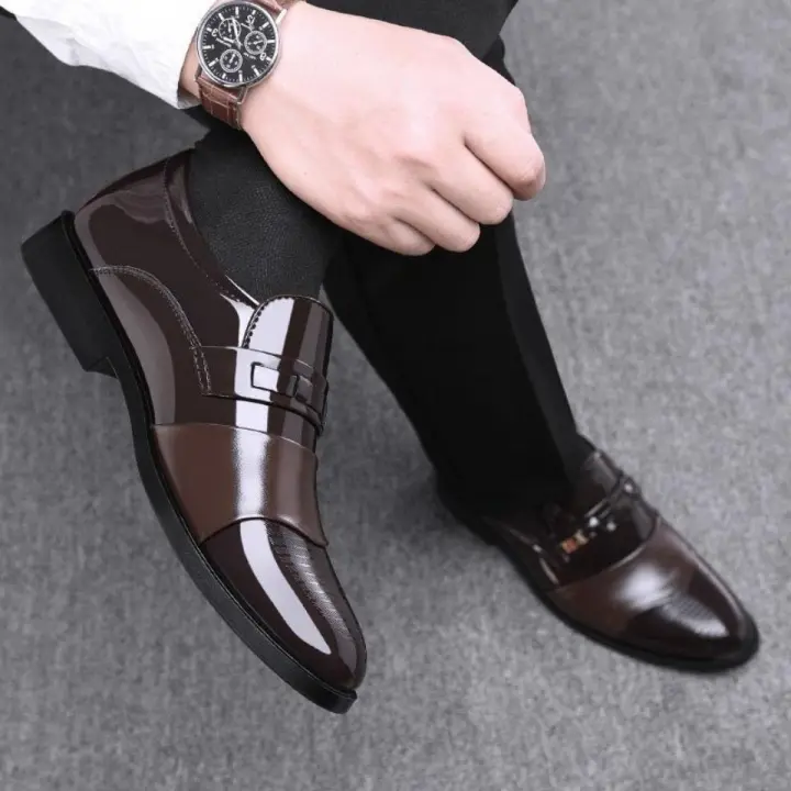 Nuevos zapatos de cuero formales para hombres zapatos casuales puntiagudos de moda casual de negocios - 1