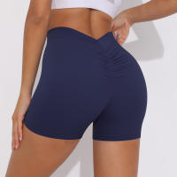 Hamidou pantalones cortos de Yoga de Color sólido para mujer, pantalones cortos deportivos elásticos de cintura alta para Fitness, glúteos de melocotón, pantalones de Yoga para correr - details 41