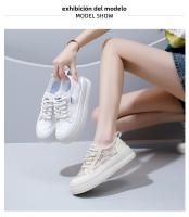 Nuevos Zapatos Blancos Transpirables, Versátiles Zapatos Casuales Delgados De Encaje De Suela Gruesa - details 12