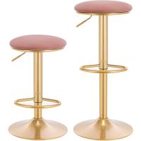 Taburetes Bar de Altura Ajustable Entre 60 y 80,5 cm, Giratorios 360 °   con Asiento Terciopelo - details 0