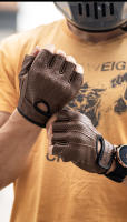Guantes de cuero de medio dedo para hombre, equipo de protección, transpirables, para Motocross y motociclista - details 2