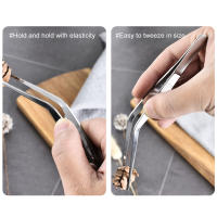 Pinzas de acero inoxidable gruesas de alta precisión para reparaciones electrónicas y arte de uñas, alineación perfecta, agarre - details 1