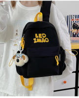 Mochila coreana simple de color sólido con alfabeto para estudiantes, mochila ligera de gran capacidad para viajes, mochila informal versátil - details 33