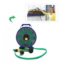 Boquilla de pistola de pulverización de tubería de manguera giratoria plana de 50 pies con soporte, PISTOLA DE PULVERIZACIÓN de flores de riego de jardín, pistola de agua de lavado de automóviles de alta presión - details 2