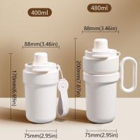 Taza térmica de doble bebida con gradiente, taza aislada al vacío de acero inoxidable de gran capacidad con tapa, Taza de Café Termo - details 0