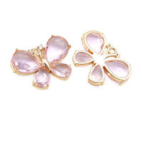 Colgantes de Mariposa de Vidrio de Zirconia de Brasso Dorado 18K Collar Aretes de Alta Calidad Accesorios de Joyería DIY - details 23