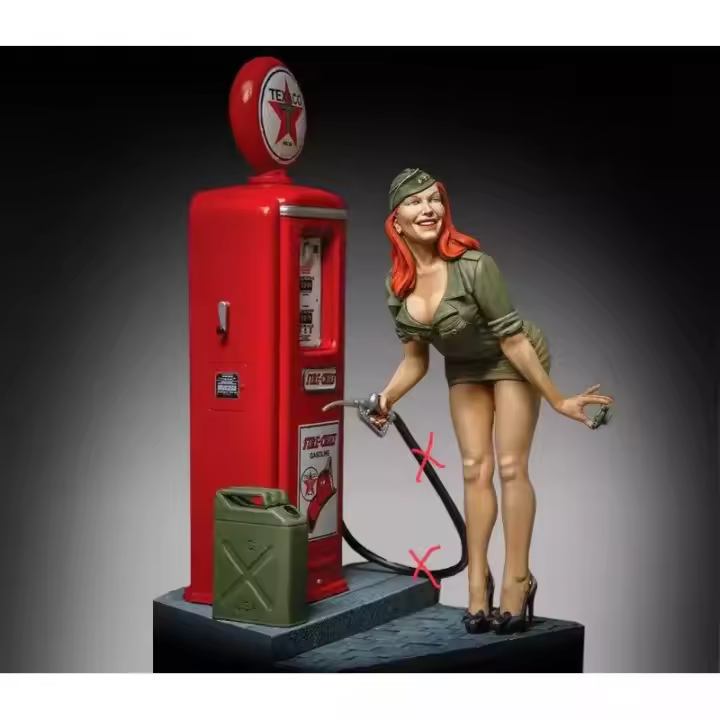 Kit de figura modelo de resina 1/35 GK, mujer hermosa, sin montar y sin pintar 566 - 1