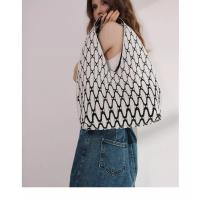 Air fly tejiendo obra de arte diseño original bolsa de mano lanzadera patrón 3D tejer de doble cara triángulo trasero bolsa minimalista casual bolso - details 13