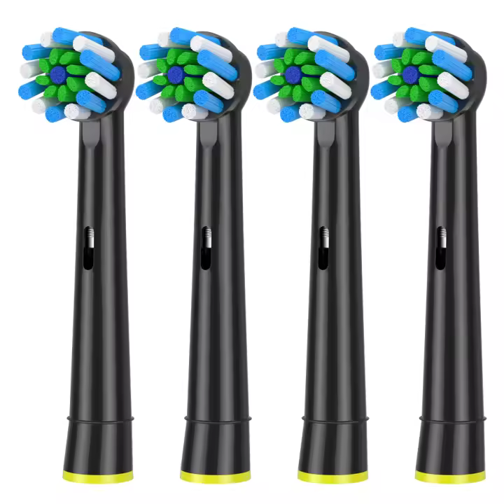 Cabezas de Cepillo de Reemplazo Negras CrossAction 4PCS Para Cepillos Eléctricos Oral B Trizone Triumph Vitality D100 D12 D16 D36 Small Appliances - 1