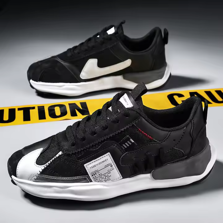 Nuevos zapatos deportivos de moda transpirables antideslizantes de malla para papá, zapatos con parches con suelas gruesas y zapatos para correr más usables - 1