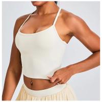 Chaleco de yoga crop top sujetador incorporado moda ropa deportiva transpirable - details 12