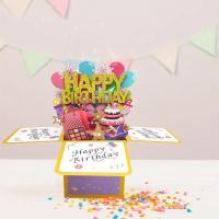 Tarjeta de felicitación de cumpleaños emergente 3D colorida, flor y mariposa, tarjetas de papel para el día de la madre, Tarjeta Única y divertida para el Día del Padre - details 0