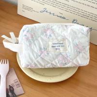 Bolso de Cosméticos Floral Vintage Pequeño, Aretes, Algodón Encajado Ideal para Viajes - details 0