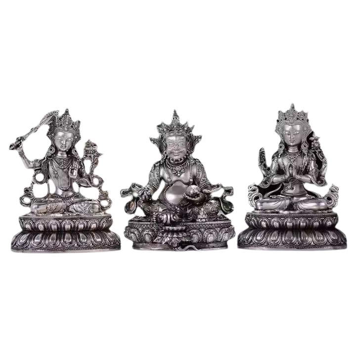 Varias Estatuas de Buda Arte Tantrico Oculto Muebles para el Hogar de Cobre Blanco - 1