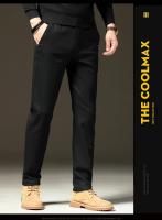 Ropa de marca, pantalones informales cálidos de lana para invierno, pantalones Cargo aterciopelados ajustados de trabajo de sarga marrón y gris con cintura elástica de algodón para hombre - details 11