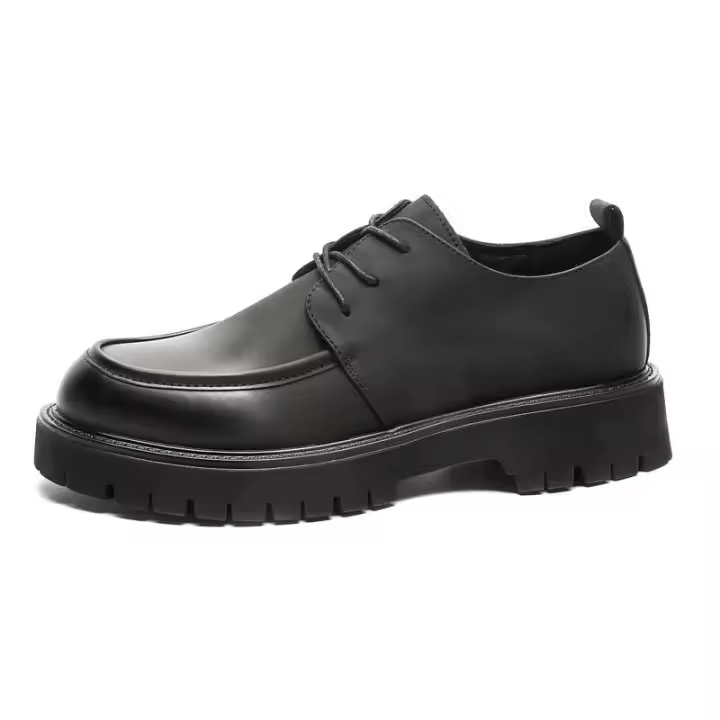 Zapatos de moda de oficina de negocios con cordones cómodos de cuero formal de caña alta para hombres, zapatos transpirables de uso diario - 1