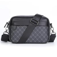 Bolso Cruzado de Hombro para Hombres Cuero PU Diseño a Cuadros Bolso Messenger de Negocios Casual - details 30