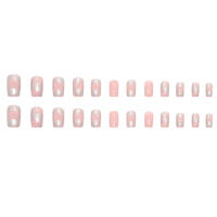 Uñas postizas plateadas y rosas para niñas y mujeres, cobertura total, decoración de uñas, 24 piezas - details 0