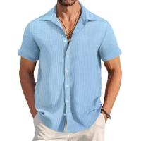 Blusa de manga corta para hombre, Camiseta de algodón tejido jacquard, verano y otoño, 3XL, 2XL - details 6