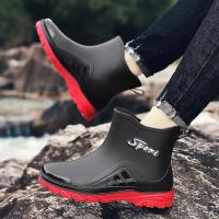 Botas de lluvia para hombre, botas desnudas a la moda, zapatos antideslizantes para trabajo de Chef, zapatos de pesca de goma impermeables y duraderos, zapatillas de deporte para hombre 2023 - details 17