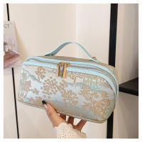 Bolsa de maquillaje vintage portátil de gran capacidad bolsa de tocador portátil para almacenamiento de cosméticos - details 5