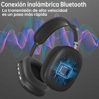 Auriculares inalámbricos Bluetooth con sonido de alta fidelidad Auriculares supraaurales Diadema Batería de larga duración Auriculares ajustables y giratorios Almohadillas de espuma viscoelástica Tapones metálicos para los auriculares Cancelación de ruido - details 10