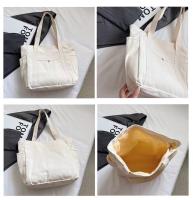 Bolsa de lona de gran capacidad para mujeres Múltiples bolsillos exteriores con cremallera Bolsa de hombro Bolso de estudiante Compras - details 2