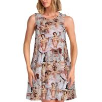 Vestido veraniego suelto personalizado H-Fine e Album S-Styles con estampado de bolsillo, vestido sin mangas para mujer para vacaciones en la playa - details 8