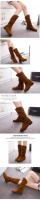 Ots de tacón informal de media varilla para mujer, punta redonda, terciopelo mate, otoño e invierno, nuevo - details 35