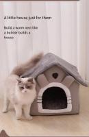 1 Uds. Casa para gatos de cuero de pana adecuada para todas las estaciones, suministros para mascotas desmontables y lavables, cama para perros - details 4