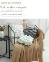 Cojín de felpa suave para sala de estar, almohada de sofá de Color sólido, cuadrada, tejida a mano, para el hogar - details 0