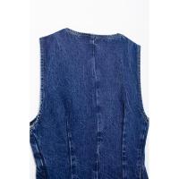 Conjunto de dos piezas para mujer Denim st, mangas con cuello en V, pantalones vaqueros largos informales elegantes para mujer - details 8