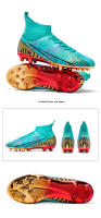 Botas de fútbol profesionales AG para hombres, zapatos de fútbol para niños, tacos altos para el tobillo, zapatillas de fútbol de hierba, zapatos de entrenamiento de Futsal, gran oferta - details 31