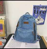 Nueva moda simple tendencia mochila de gran capacidad bolsa de mezclilla duradera universidad escuela secundaria junior escuela secundaria bolsa de estudiante - details 37