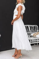 BUNO-Vestidos sin mangas para mujer, vestido plisado con tirantes elegantes, Espalda descubierta, vestidos de lino y algodón de verano, cintura alta, venta al por mayor, envío triangular - details 7