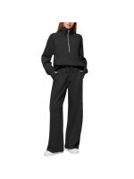 Conjuntos de dos piezas para mujer, tops y pantalones de cuello alto informales, trajes de moda para mujer, otoño - details 5