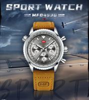 Reloj de cuarzo multifunción para hombre, cronógrafo de aviación, correa de cuero genuino, resistente al agua, luminoso, informal - details 0
