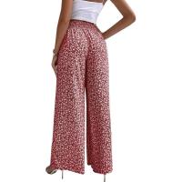 Pantalones de pierna ancha de moda para mujer, cintura alta, estilo floral, cómodos y elegantes para primavera y otoño - details 5