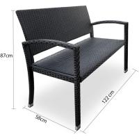 Mueble de Terraza Exterior Terraza 2 Sillas Poliratán Resistente a la Intemperie 320Kg Negro - details 1