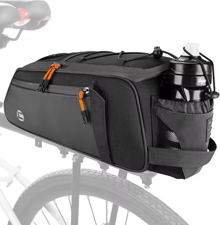 Bolsa para portabicicletas trasera - Bolsa impermeable para maletero de bicicleta de 8 litros con soporte para botella de agua - 1
