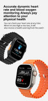 Reloj inteligente con pantalla HD de 2,3 pulgadas, dispositivo con 7 correas intercambiables y auriculares, Bluetooth, llamadas, música, juegos - details 6