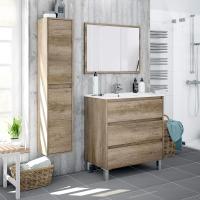 Columna de Baño Suspendida de 2 Puertas Mueble Lavabo de Modelo Dakota Acabado Nórdico - details 4