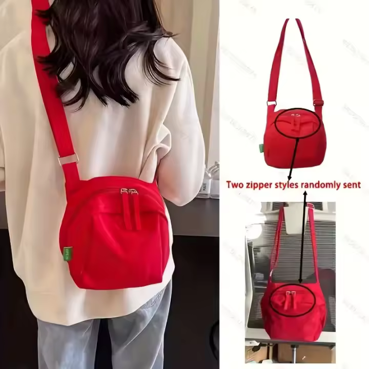 Bolso Cruzado de Nylon Ligero Gran Capacidad, Versátil con Correa Ajustable, Cierre de Cremallera - 1