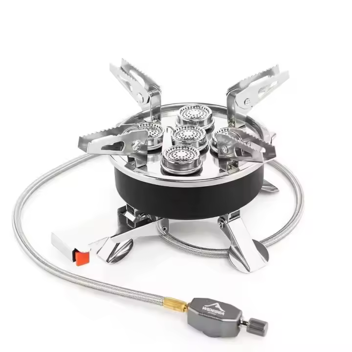 Estufa de Gas Portátil para Acampar al Aire Libre Quemador de Cinco Fuego Fuerte para Utensilios de Cocina de Supervivencia - 1