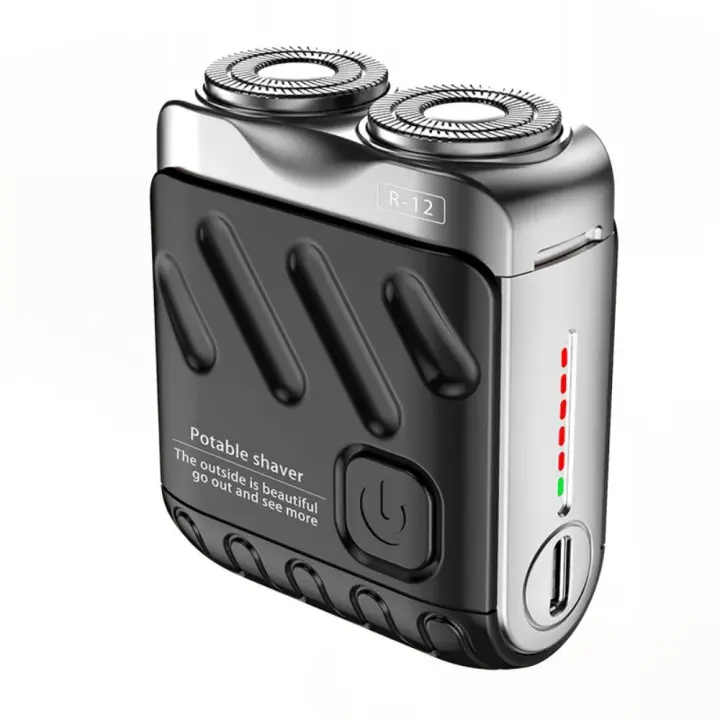 Mini afeitadora en movimiento, Afeitadora eléctrica portátil para hombres, afeitado en seco, USB-C, IPX7 impermeable fácil limpieza, indicador de batería - 1